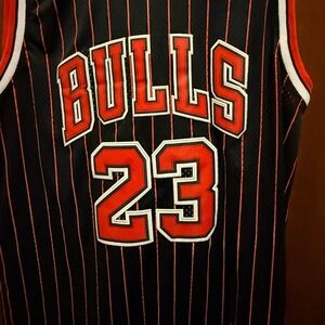 Nike Michael Jordan Bulls alternate jersey black with red pinstripes rare 🔥🔥🤪